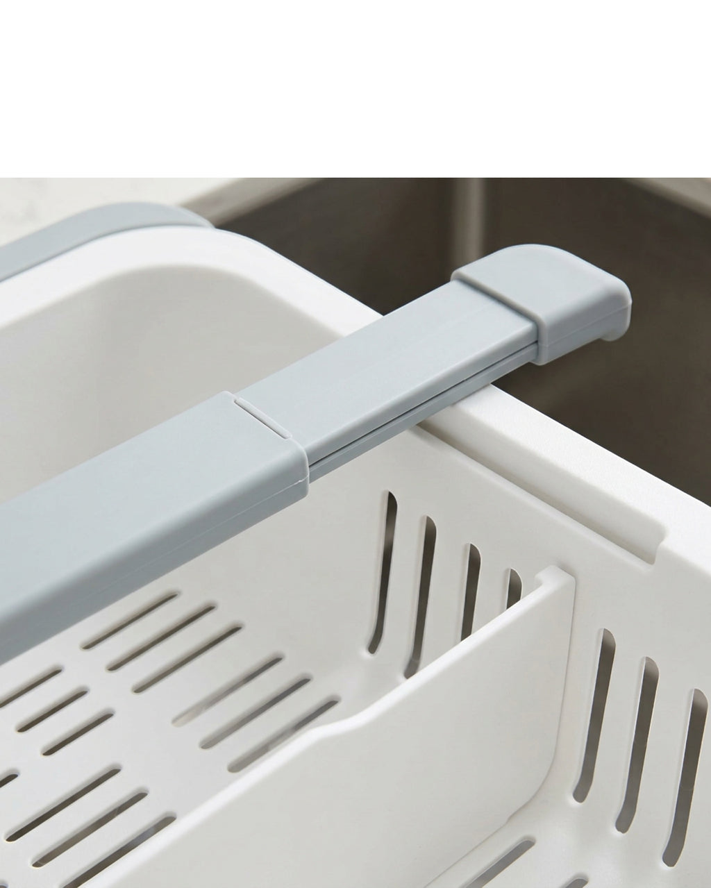Basl Expandable In-Sink Draining Basket 38-50 cm White - Detail view