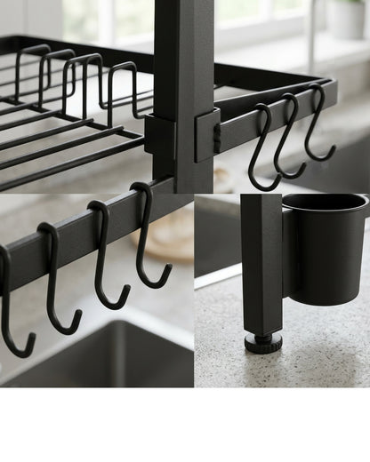 Basl Over-Sink Bridge Draining Rack 65 x 28 x 52 cm Black - Detail view