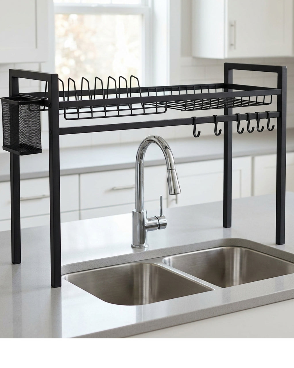 Basl Over-Sink Bridge Draining Rack 65 x 28 x 52 cm Black - Lifestyle view